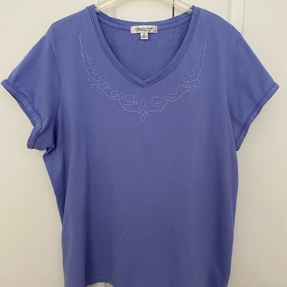 Coldwater Creek Periwinkle Short Sleeve Top Size 3X - Picture 1 of 7